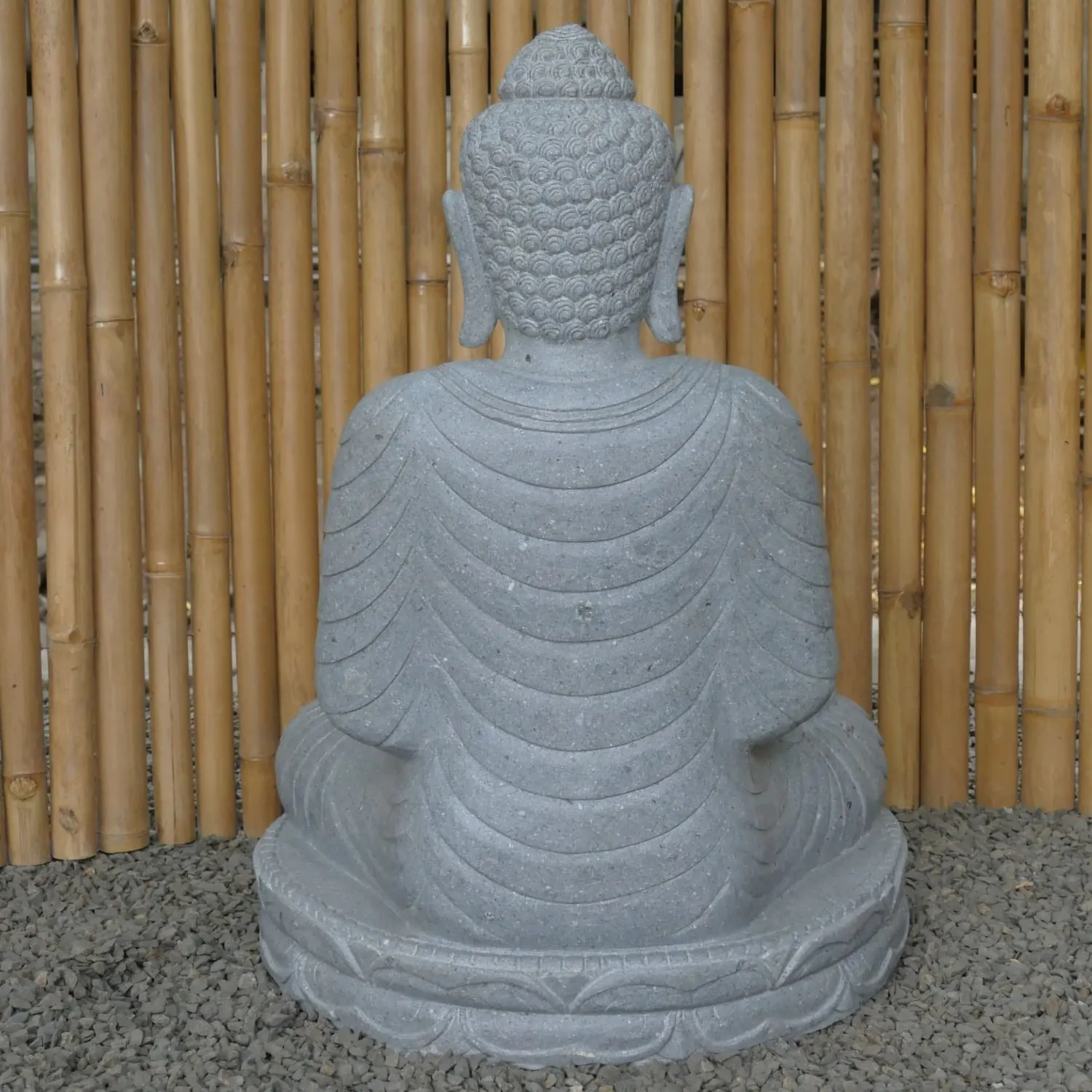  Product image 4 of the product “Seated Buddha made of Riverstone in Dhyana position - gesture of meditation, H. 80cm. ”